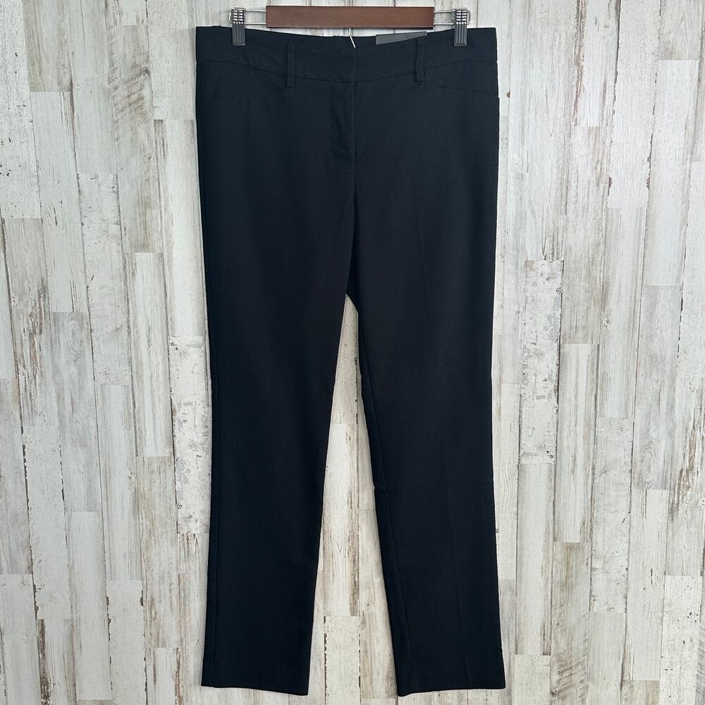 NEW Mario Serrani Pants Size 8 Black Jaquard Comfort Stretch Tummy Control